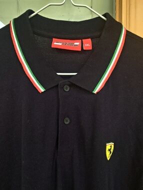 SCUDERIA FERRARI SHIRT, VINTAGE FERRARI POLO SHIRT, XXL